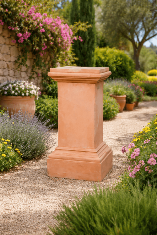 Grande Colonne carrée classique en terre cuite d’Impruneta - 77cm